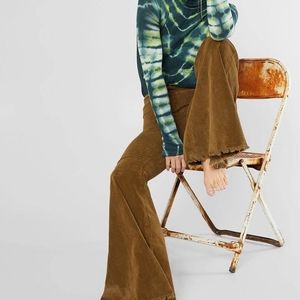 Free People Brown Corduroy Wide Leg Jeans